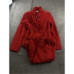 VTG Stanley Sherman Women's 6? Ultrasuede Red Jacket / Skirt Suit Set 70s Preppy